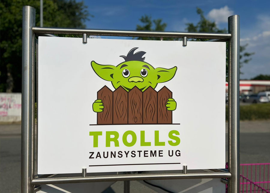 Trolls Zaunsysteme Firmenschild